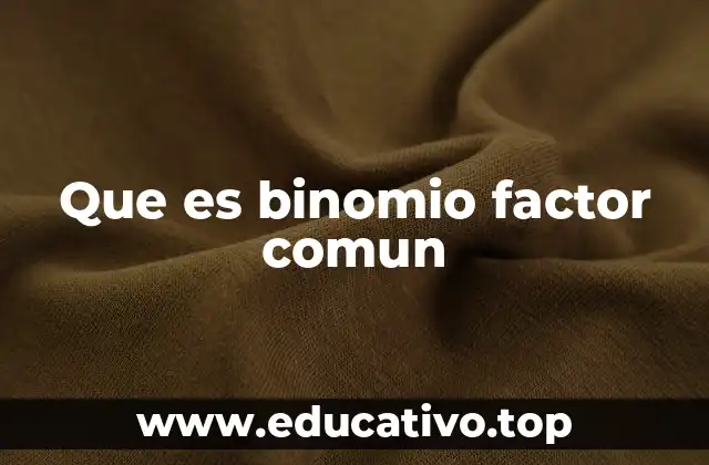 Que es binomio factor comun