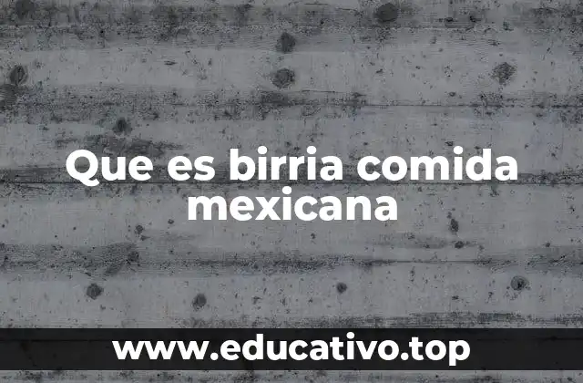 Que es birria comida mexicana