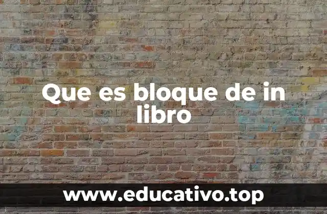 Que es bloque de in libro