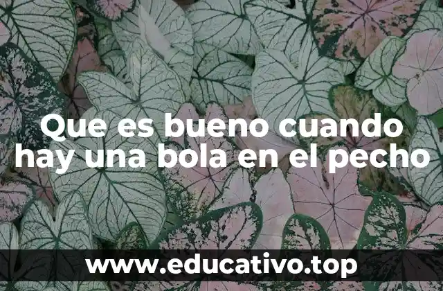 Que es bueno cuando hay una bola en el pecho