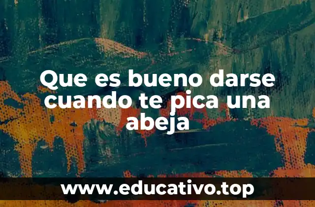 Que es bueno darse cuando te pica una abeja