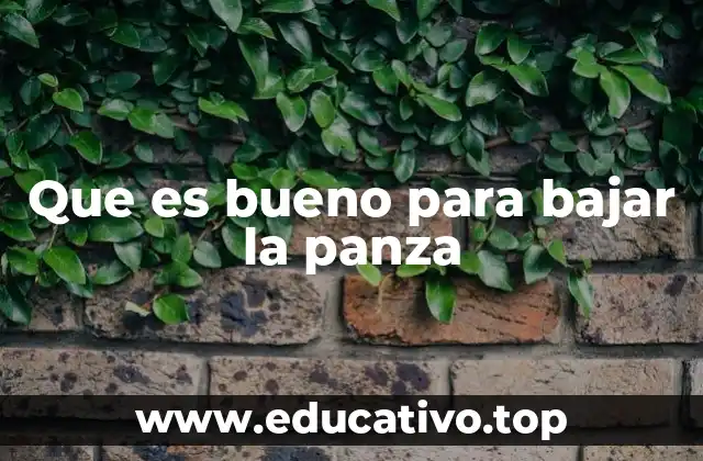 Que es bueno para bajar la panza