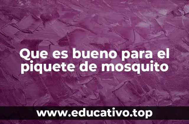 Que es bueno para el piquete de mosquito