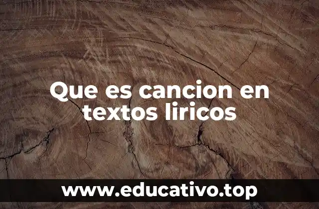 Que es cancion en textos liricos
