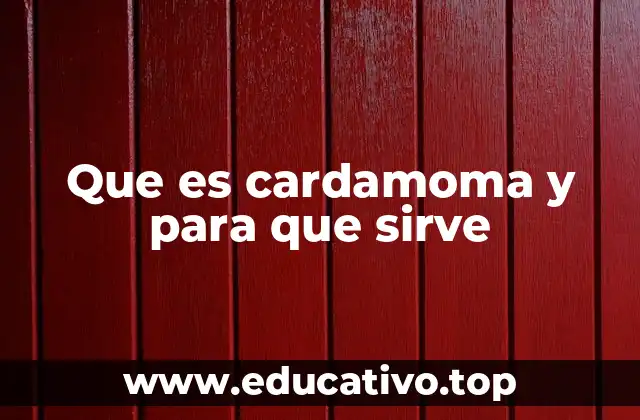 Que es cardamoma y para que sirve