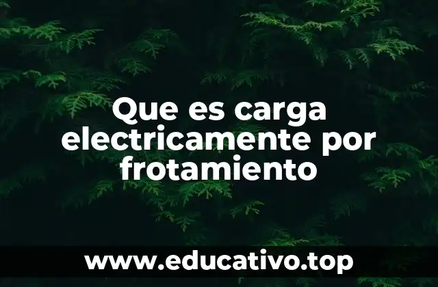 Que es carga electricamente por frotamiento