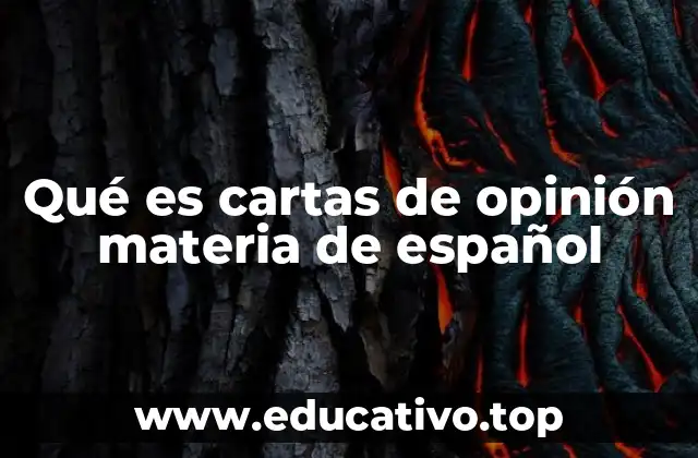Qué es cartas de opinión materia de español