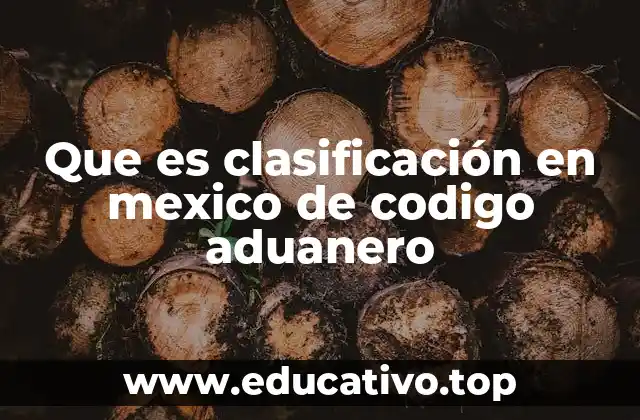 Que es clasificación en mexico de codigo aduanero