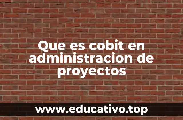 Que es cobit en administracion de proyectos