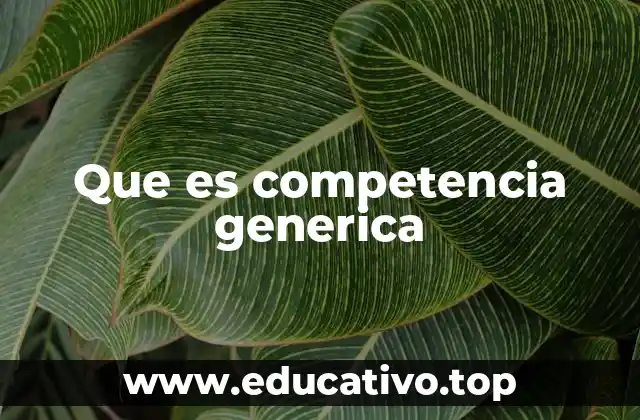 Que es competencia generica