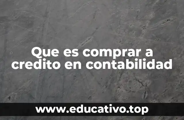 Que es comprar a credito en contabilidad