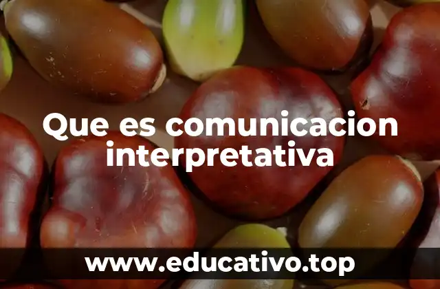 Que es comunicacion interpretativa