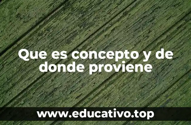 Que es concepto y de donde proviene