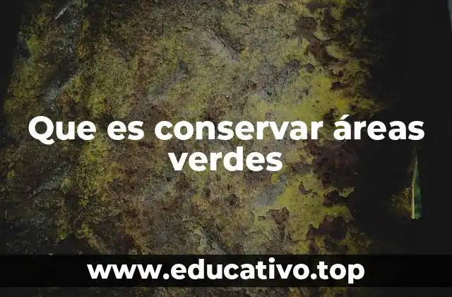 Que es conservar áreas verdes