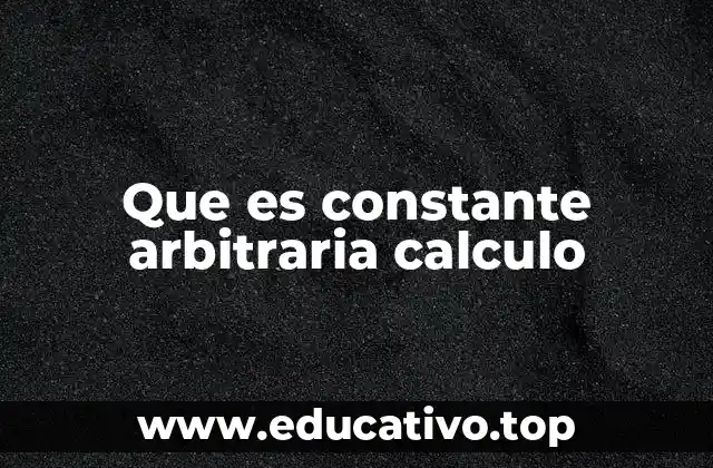 Que es constante arbitraria calculo