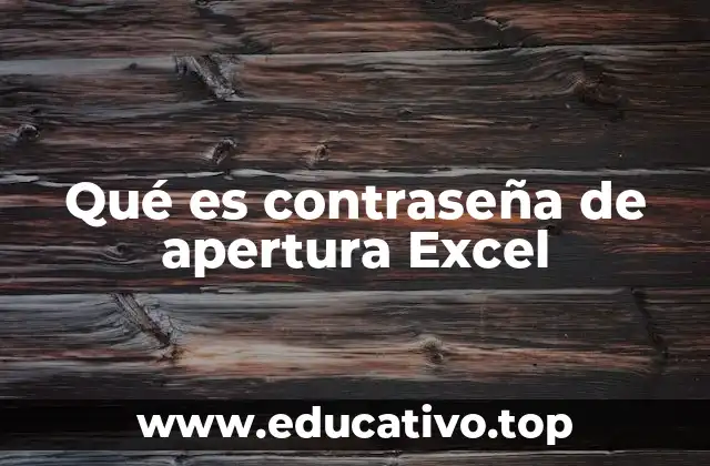Qué es contraseña de apertura Excel