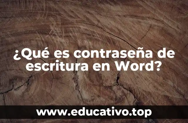 ¿Qué es contraseña de escritura en Word?