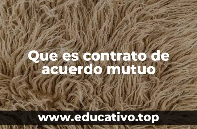 Que es contrato de acuerdo mutuo