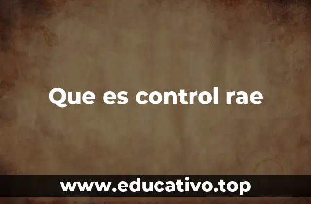Que es control rae