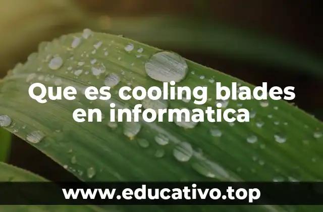 Que es cooling blades en informatica