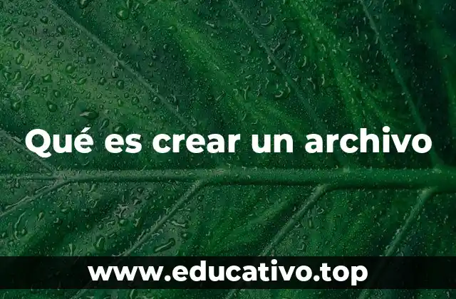 Qué es crear un archivo