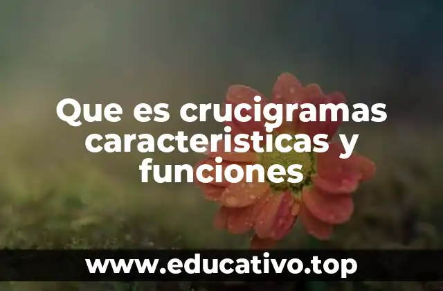 Que es crucigramas caracteristicas y funciones
