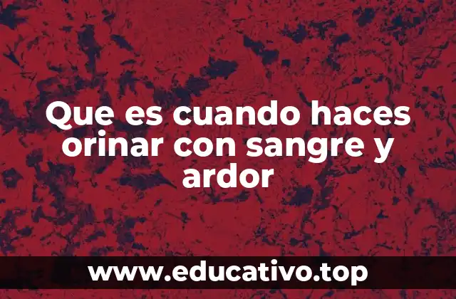 Que es cuando haces orinar con sangre y ardor