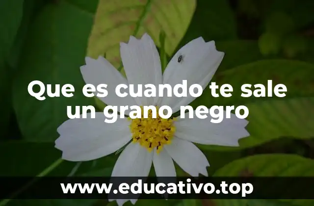 Que es cuando te sale un grano negro