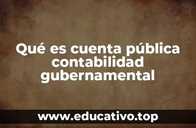 Qué es cuenta pública contabilidad gubernamental
