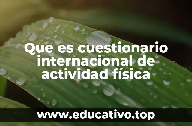 La importancia del cuestionario IPAQ en la salud pública