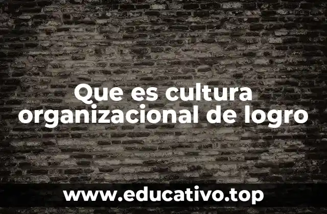 Que es cultura organizacional de logro