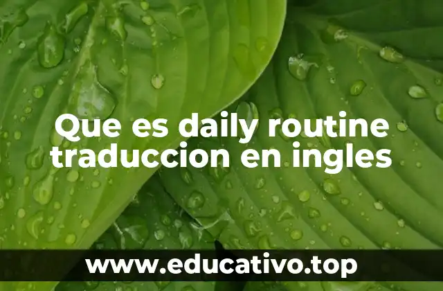 Que es daily routine traduccion en ingles