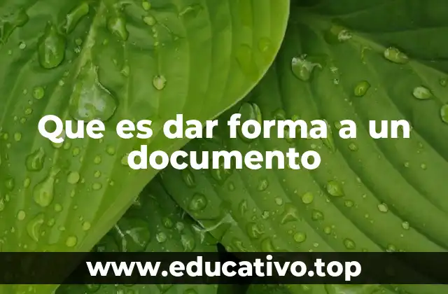 Que es dar forma a un documento