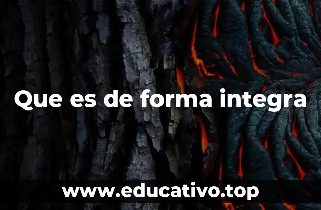 Que es de forma integra