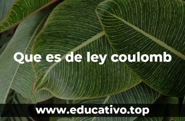 Que es de ley coulomb