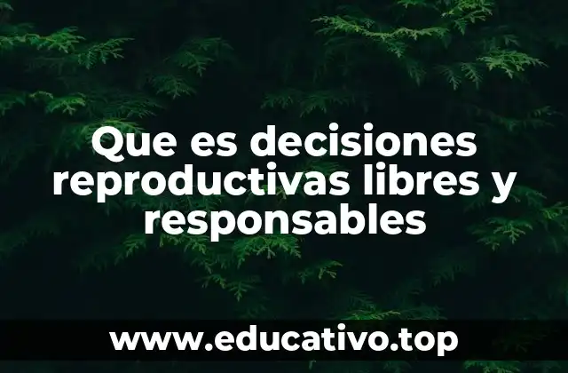 Que es decisiones reproductivas libres y responsables