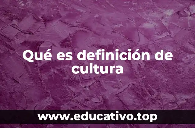 Qué es definición de cultura