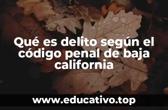 Qué es delito según el código penal de baja california