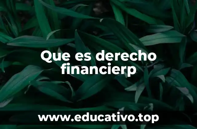 Que es derecho financierp