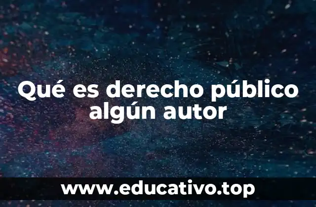 Qué es derecho público algún autor