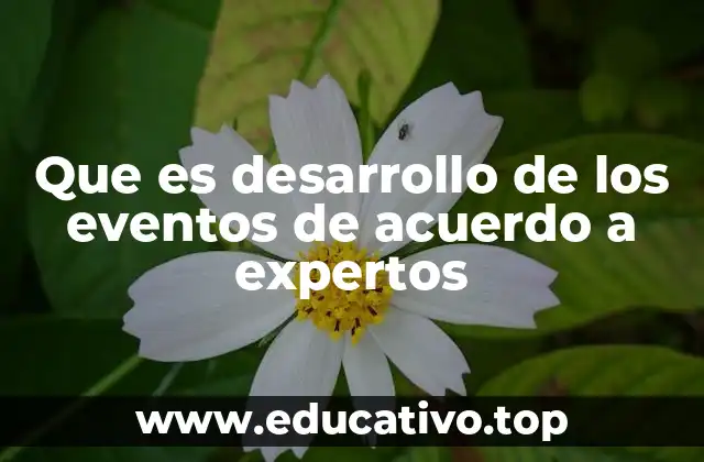 Que es desarrollo de los eventos de acuerdo a expertos