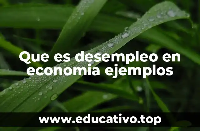 Que es desempleo en economia ejemplos