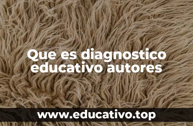 Que es diagnostico educativo autores