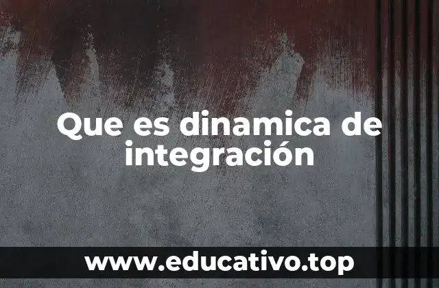 Que es dinamica de integración