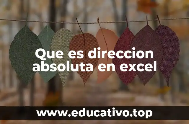 Que es direccion absoluta en excel