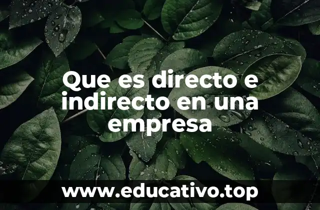 Que es directo e indirecto en una empresa