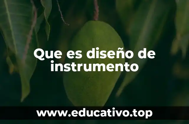 Que es diseño de instrumento