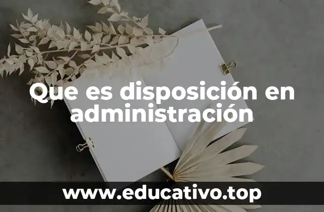 Que es disposición en administración