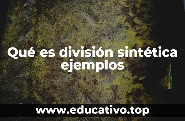 Qué es división sintética ejemplos