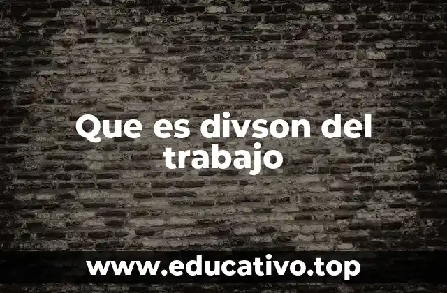 Que es divson del trabajo
